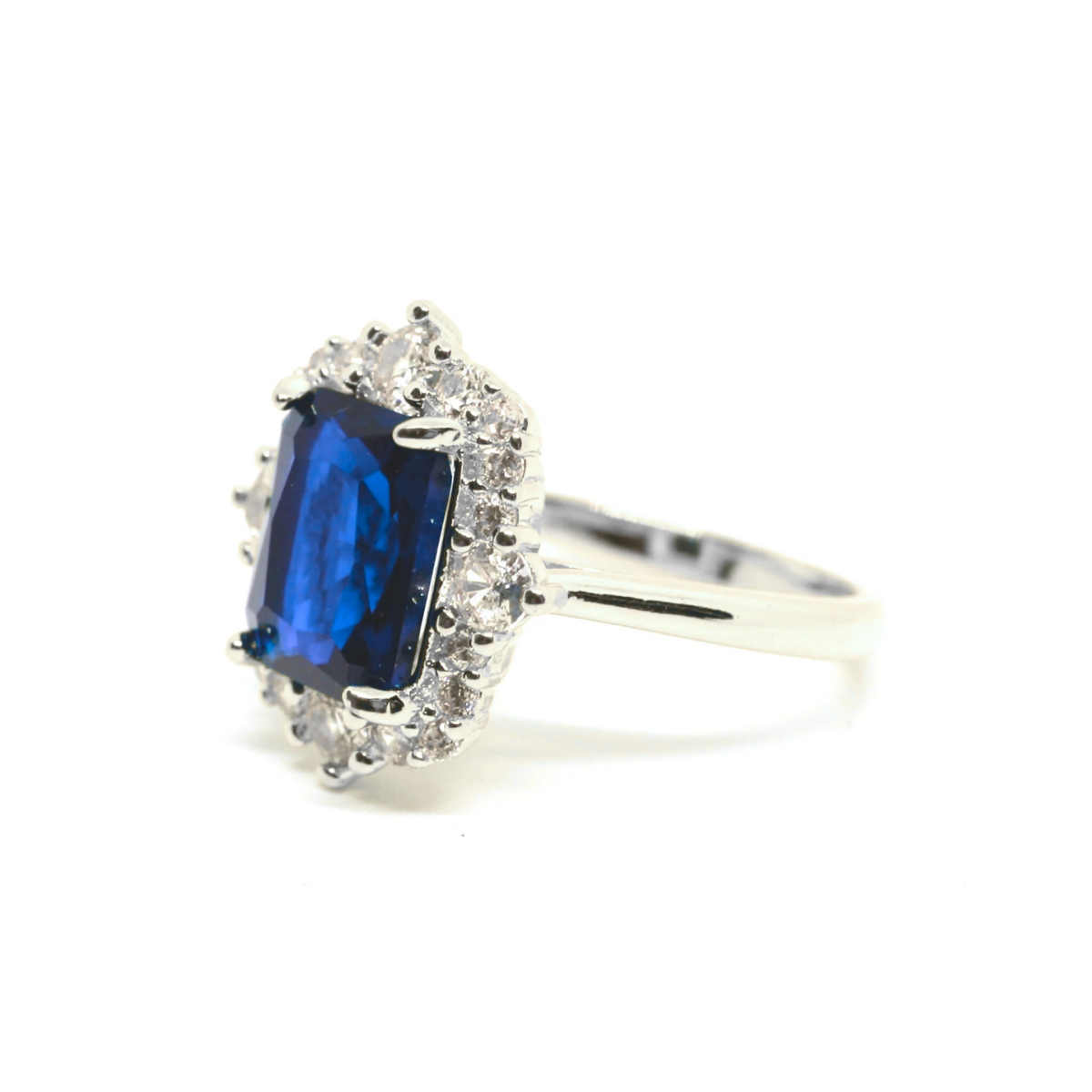 Esperanza - Radiant Cut Sapphire Silver Plated Ring