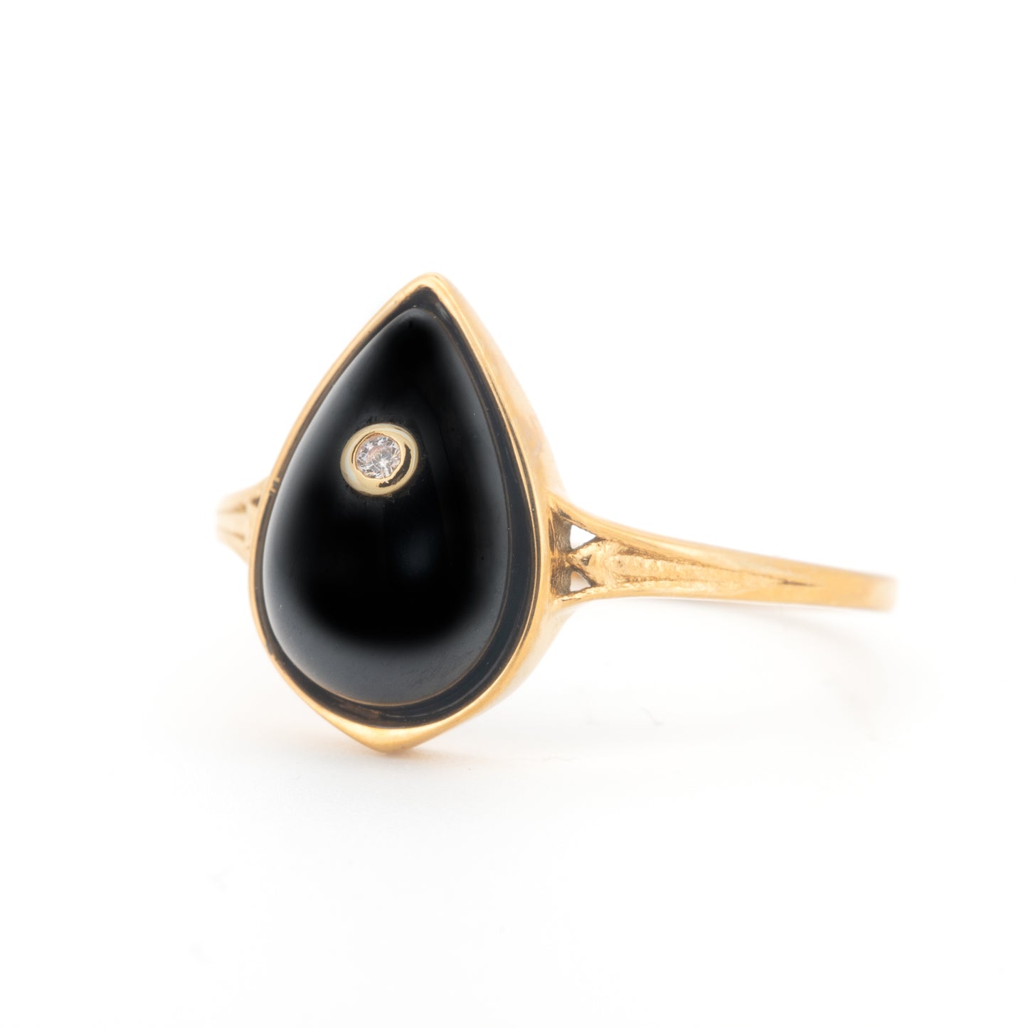 Essra - Natural Gemstone Black Spinel Stainless Steel Ring