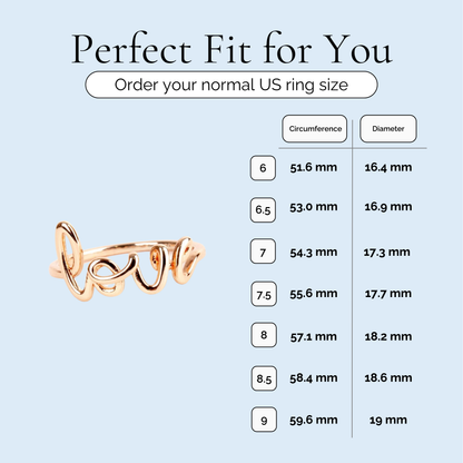 Love is Love - Sterling Silver Rose Gold Plated Ring