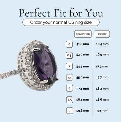 Wednesday - Oval Cut Smoky Amethyst Silver Plated Ring