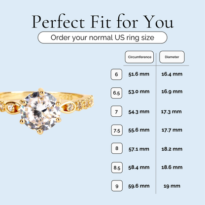 My Brilliant Friend - Crystal Brilliant Cut Gold Plated Ring