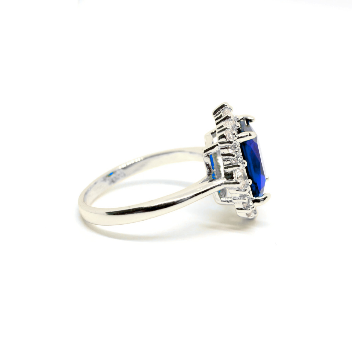 Esperanza - Radiant Cut Sapphire Silver Plated Ring