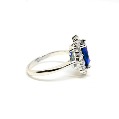 Esperanza - Radiant Cut Sapphire Silver Plated Ring