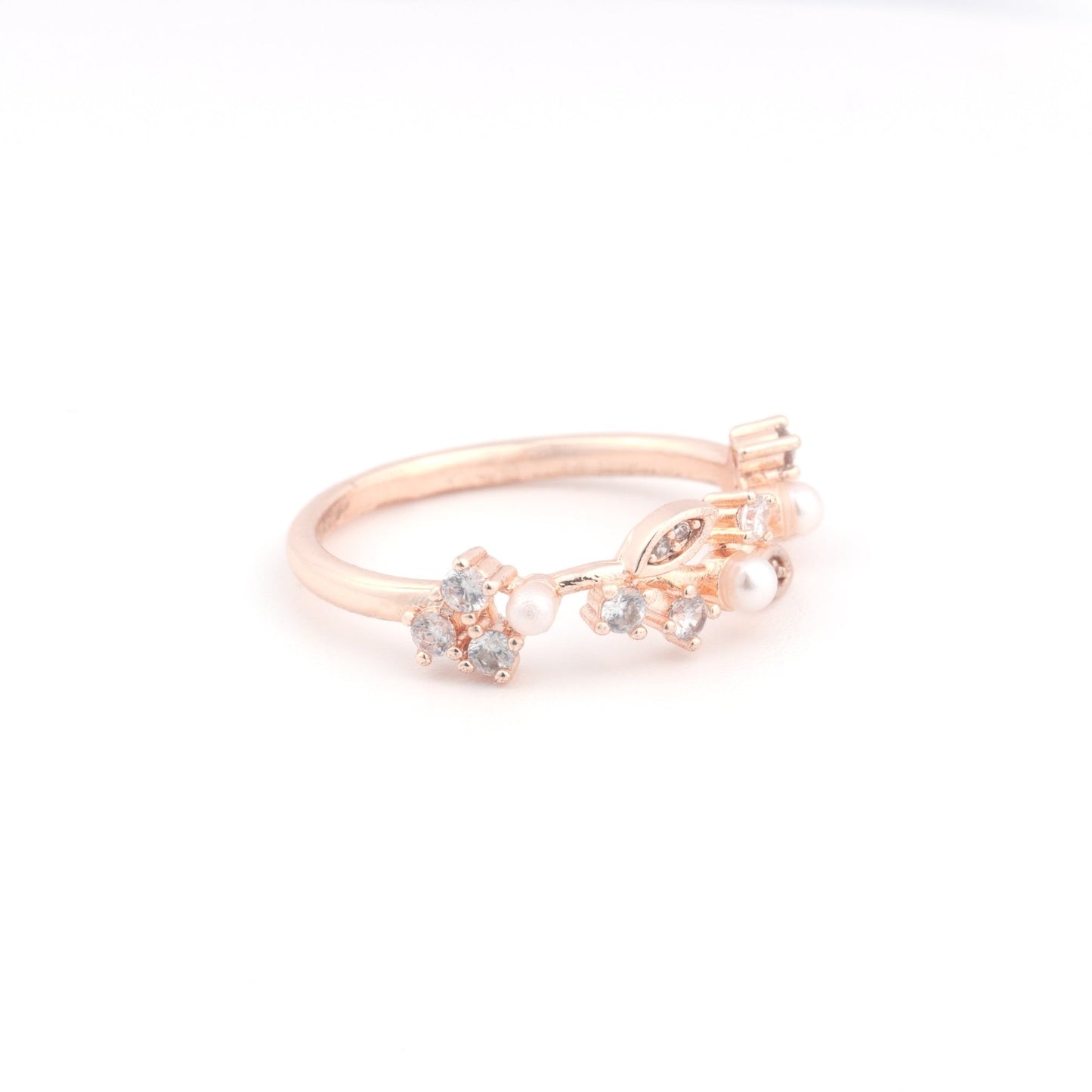 Isolde - Pearl and Crystal Plated Ring - Sage Gems Jewellery Co.