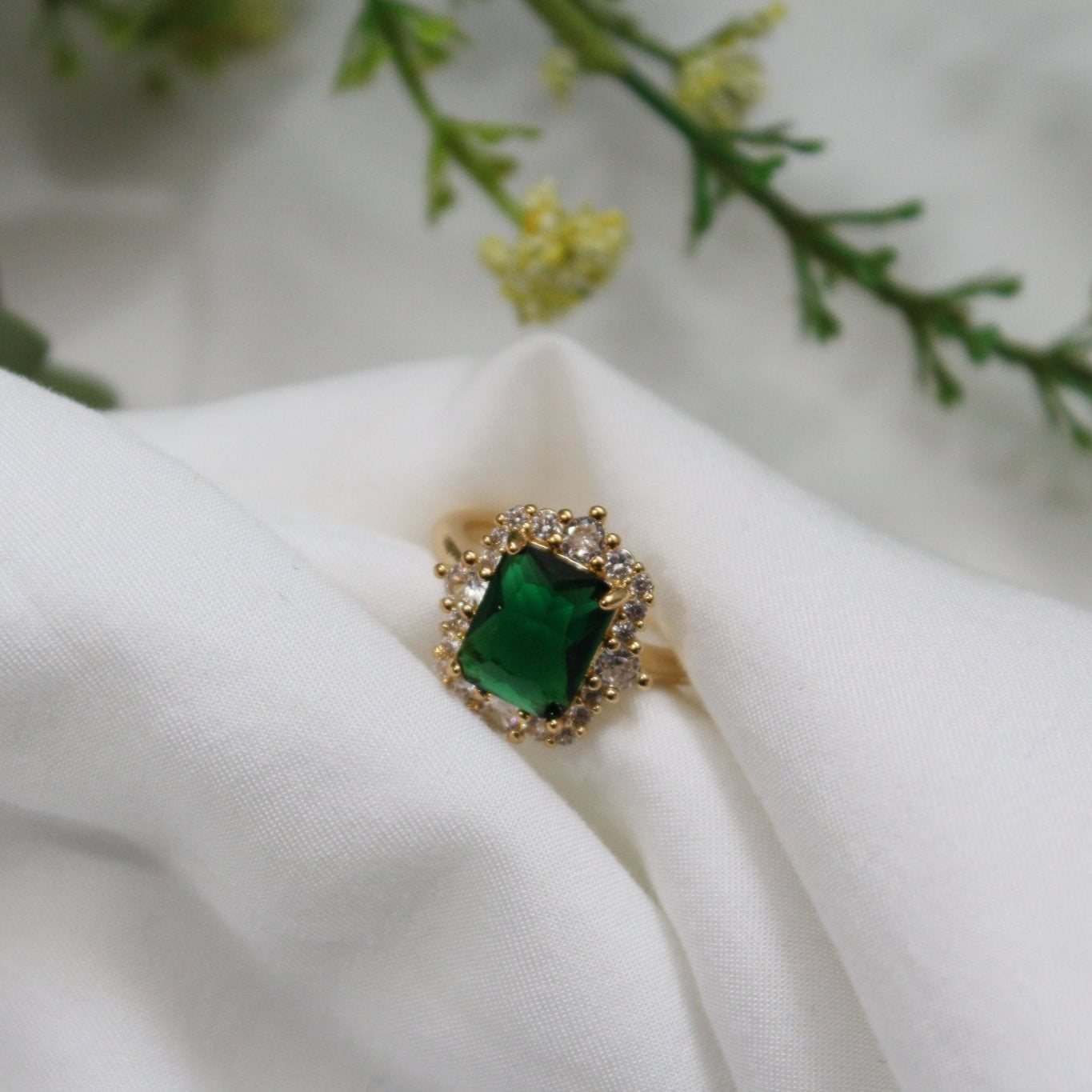Esmerelda gold plated art deco ring - Regal Gems Jewellery