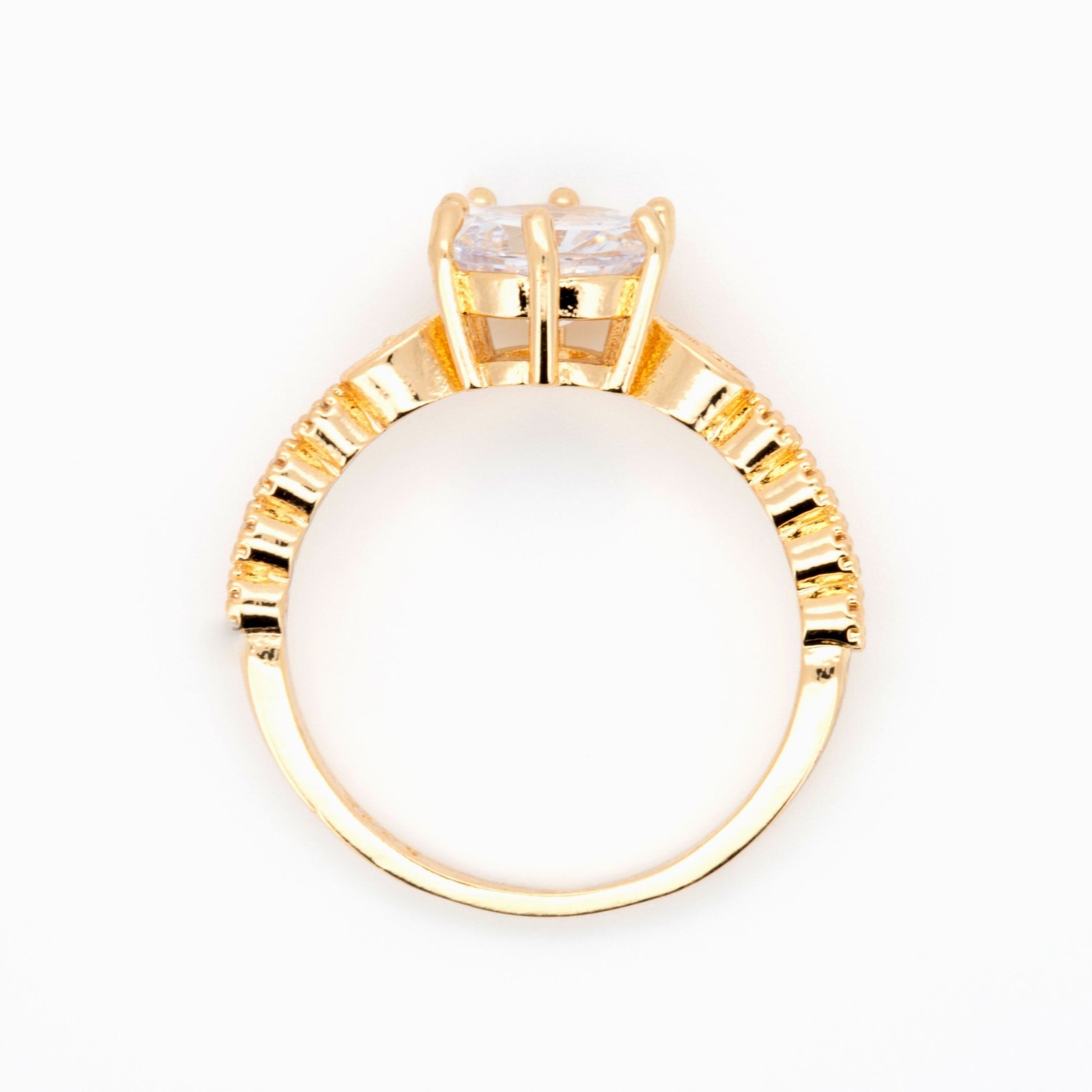 My Brilliant Friend gold plated brilliant cut promise ring engagement ring - Regal Gems Jewellery